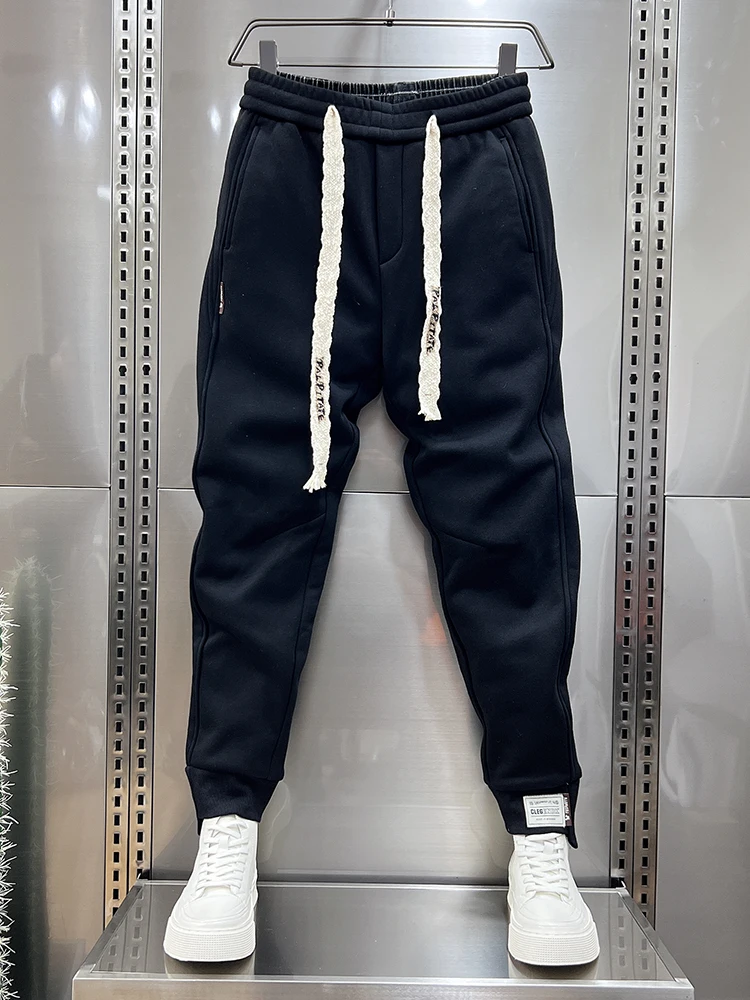 Autumn Men's orange Joggers Korean High Street Sports Trousers Cotton 9-Minute Sweatpants Fashionable Men's Clothing 2025