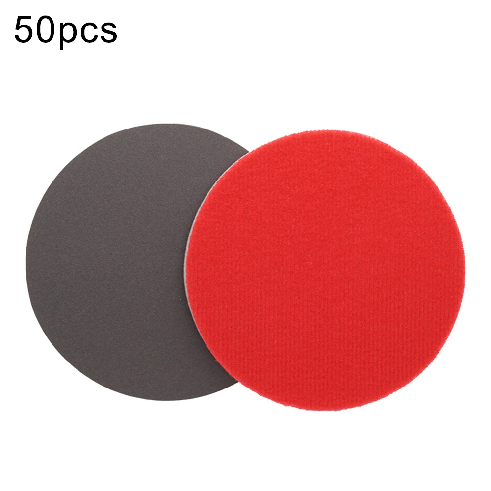 5-inch Round Flocked Automotive Putty Sanding Sponge Sandpaper 50pcs Compatible With Most Pneumatic And Electric Sanding Discs