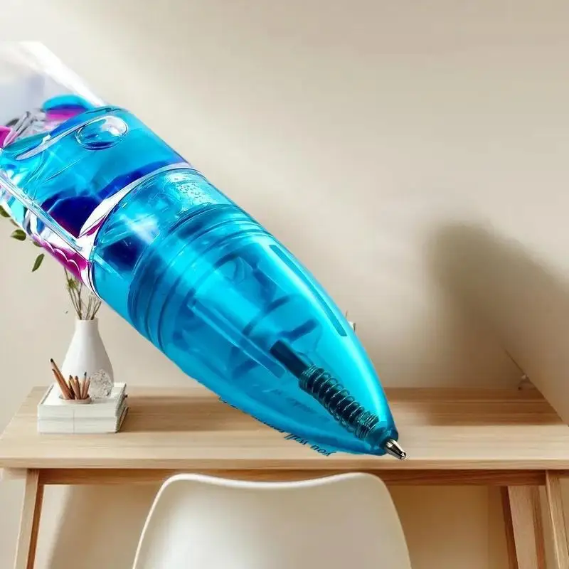 Caneta esferográfica retrátil de movimento líquido, 6 cores, alívio de ansiedade, escrita sem estresse, caneta relaxante legal para estudo/escritório, 1 peça