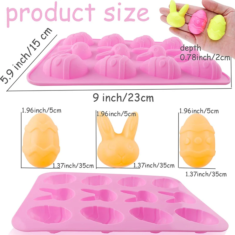 Egg-Shaped Silicone Mold,Bunny Easter Egg Chocolate Mold,Chocolate Tray Cooking Supplies for Cake,Fudge,Making Cake Decoration