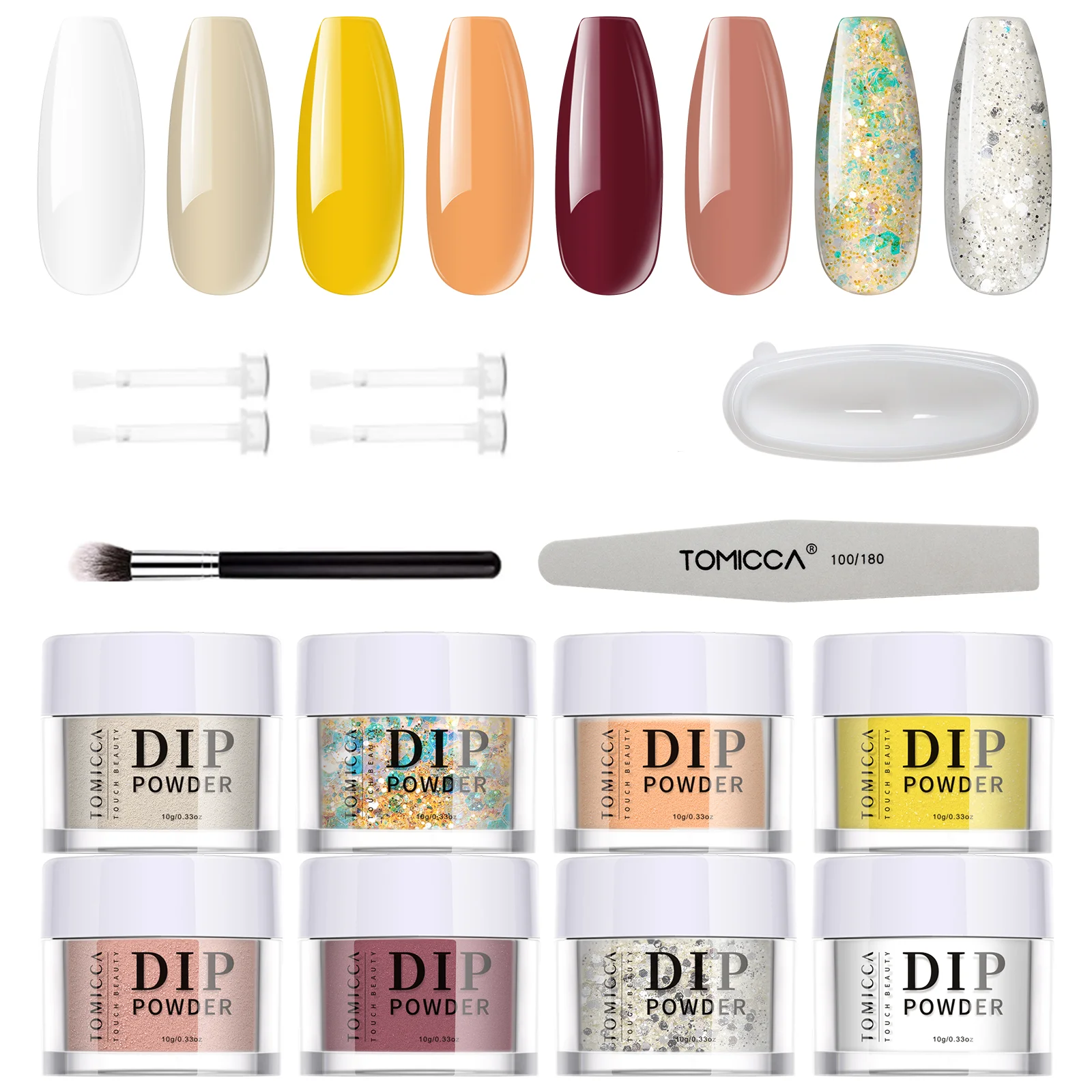 

A box of 8 colors * 10g nail powder set, suitable for women's nail art design DIY salon gifts for women