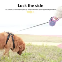 Soft Grip Auto Retractable Dog Leash for Small Dogs Anti Pull Safety Lock with 3M 5M Adjustable Anti Pulling and Tangle Free