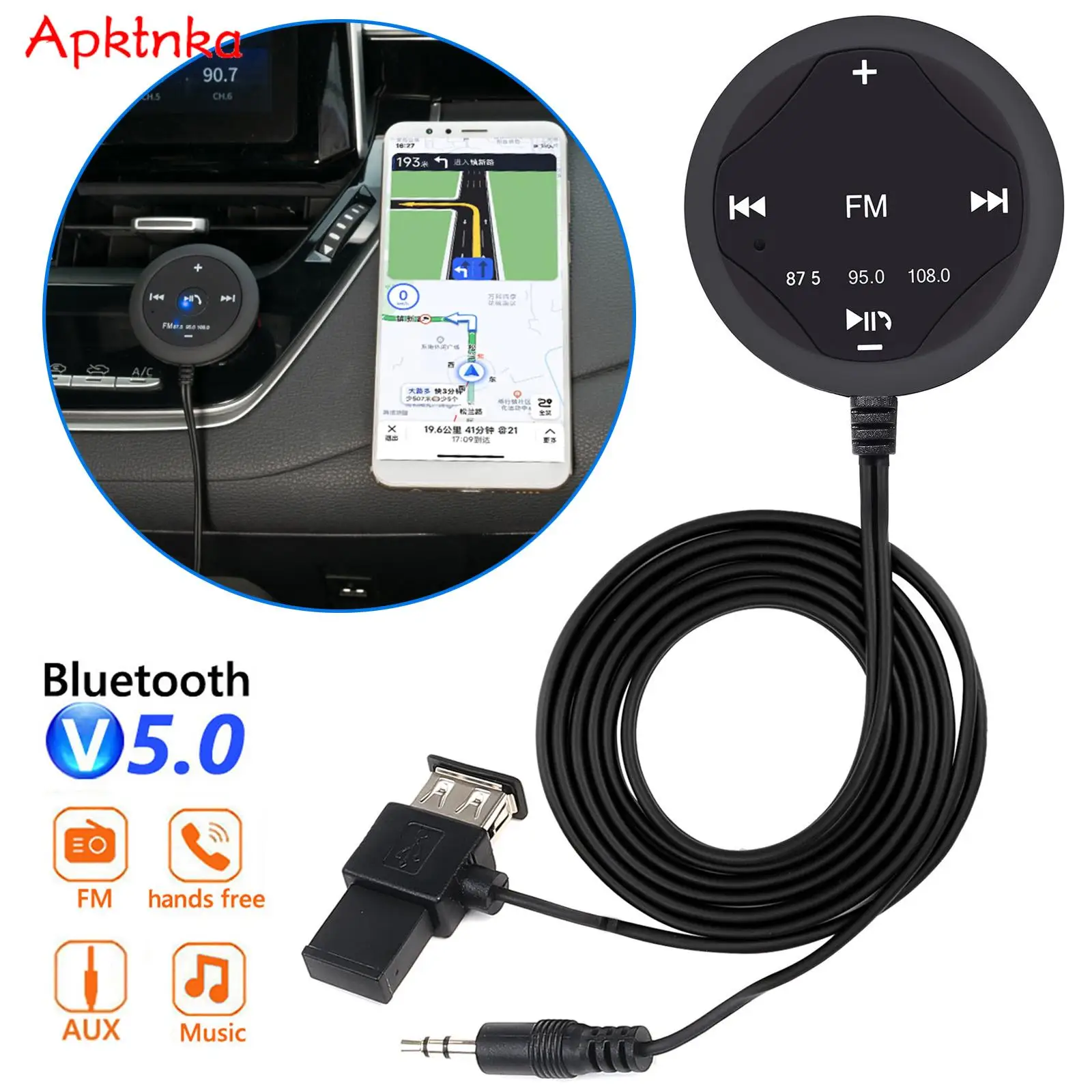 

FM Transmitter Car Audio Handsfree Wireless Bluetooth Receiver Kit Adapter Hands free Aux MP3 Music Player Charger USB Power