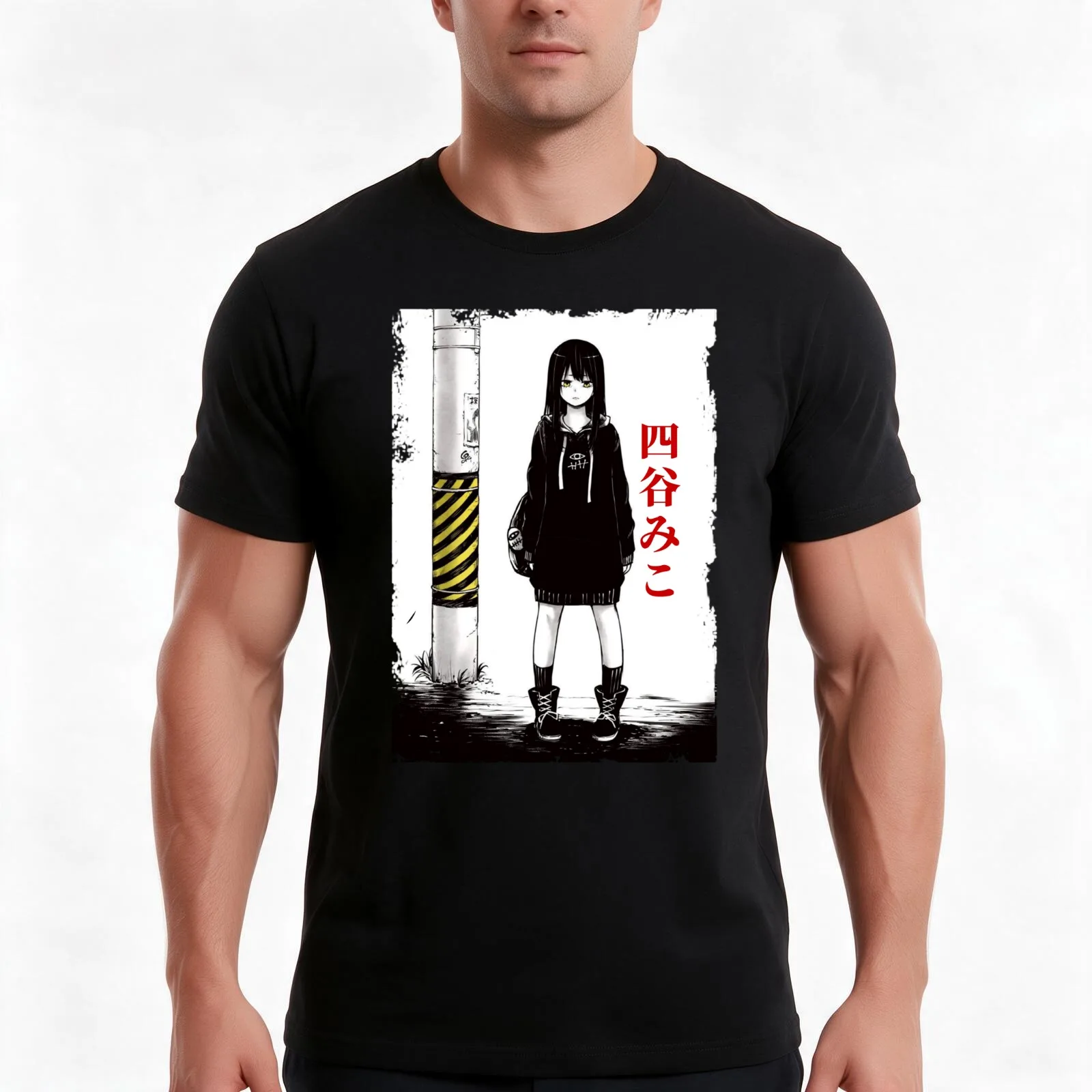 Miko Yotsuya Mieruko Chan T-Shirt, Summer Casual Cotton Tee, Oversized Streetwear Tops, Vintage Graphic Print, Unisex Men Women
