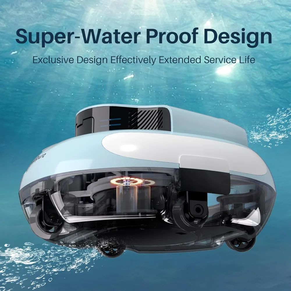 Cordless robot pool cleaner, equipped with a 5000mAh large battery to extend its lifespan