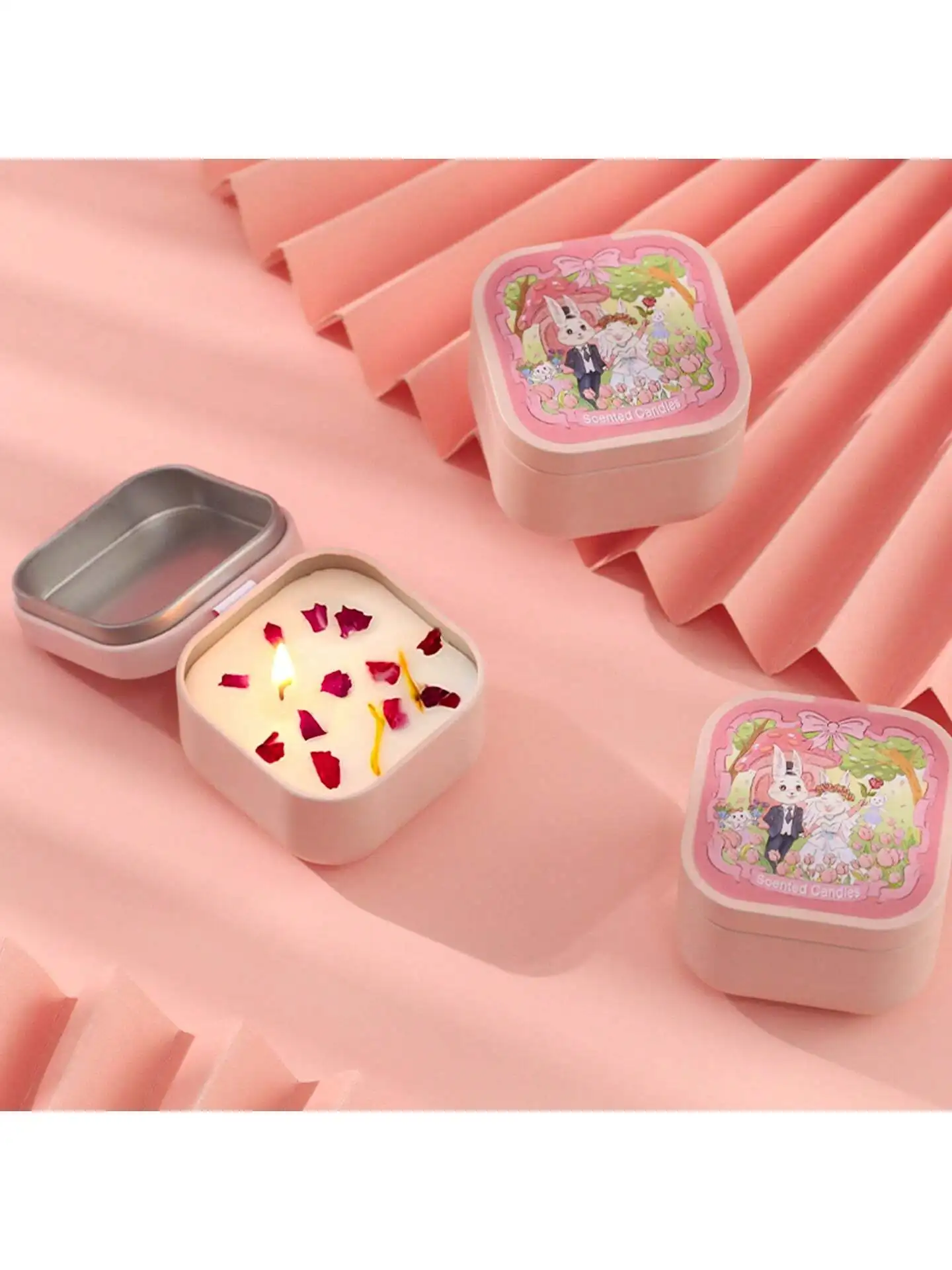 Hot selling tin cans scented candles Wholesale handmade environment-friendly soybeans dried flowers scented candles