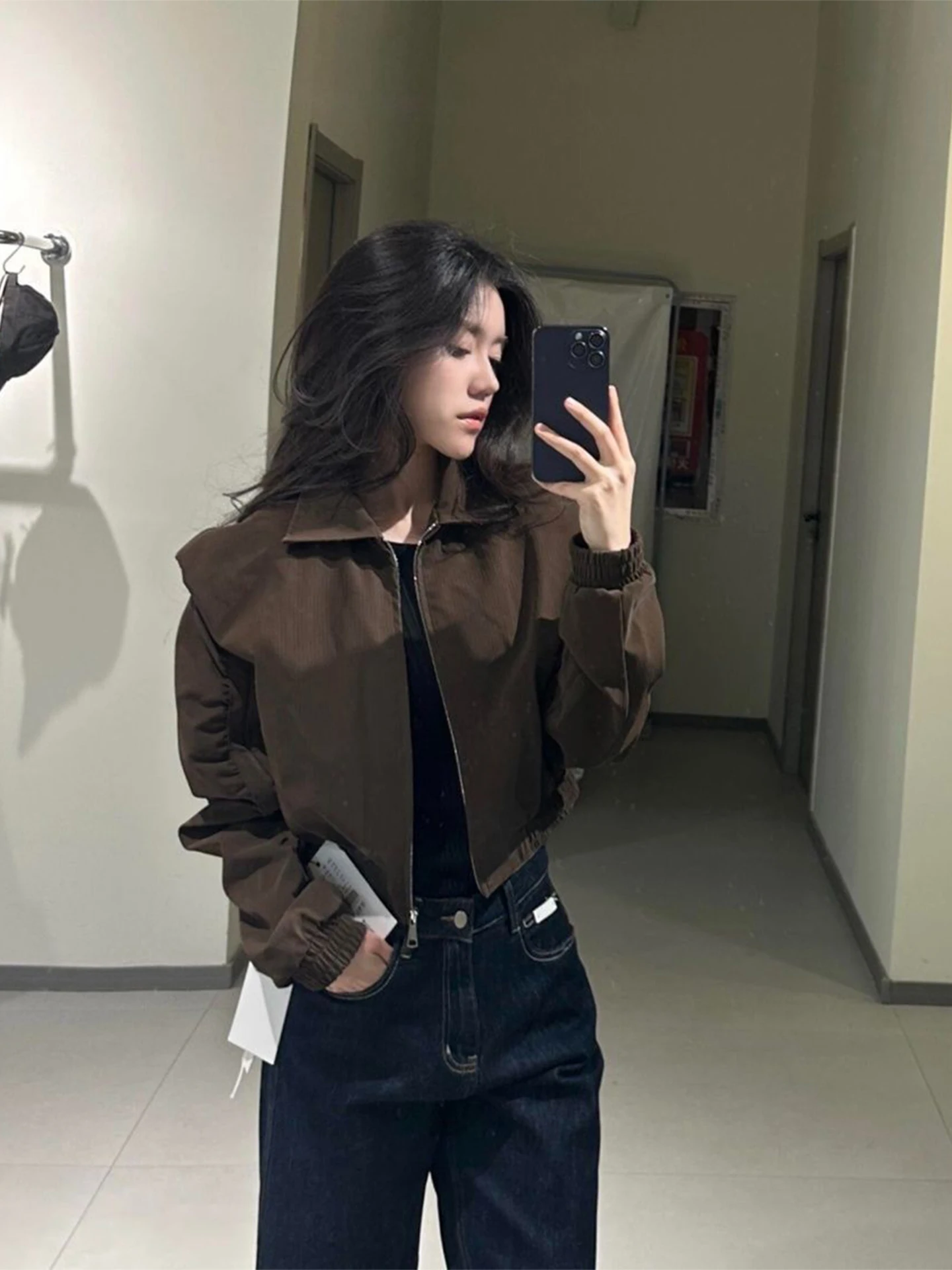 Early Spring Short Women's Jacket 2026 Spring New Korean Style Super Popular High-End Brown Slimming Coat for Ladies