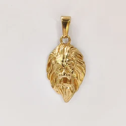 Stainless Steel Lion Head Pendant Necklace - Unique Design Tarnish-Free Jewelry for Men & Women, Durable Fashion Accessory