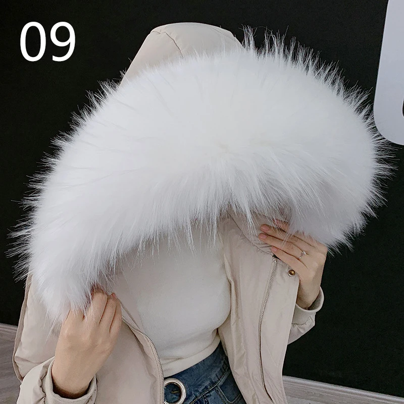 80cm Plush Faux Fur Scarf Women Fashion Fluffy Trim Strip Fake Collar Scarf For Down Coat Decorative Shawl Clothes Accessories