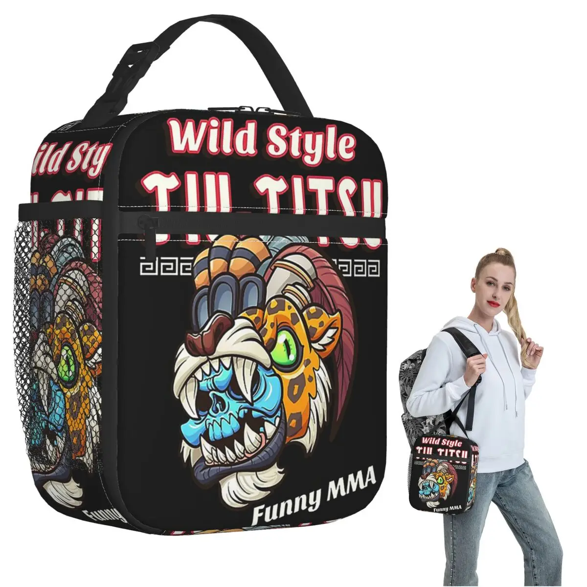 Jiu Jitsu Tiger And Dragon Insulated Lunch Bag for Women Children Portable Food Boxes Thermal Lunch Box Tote