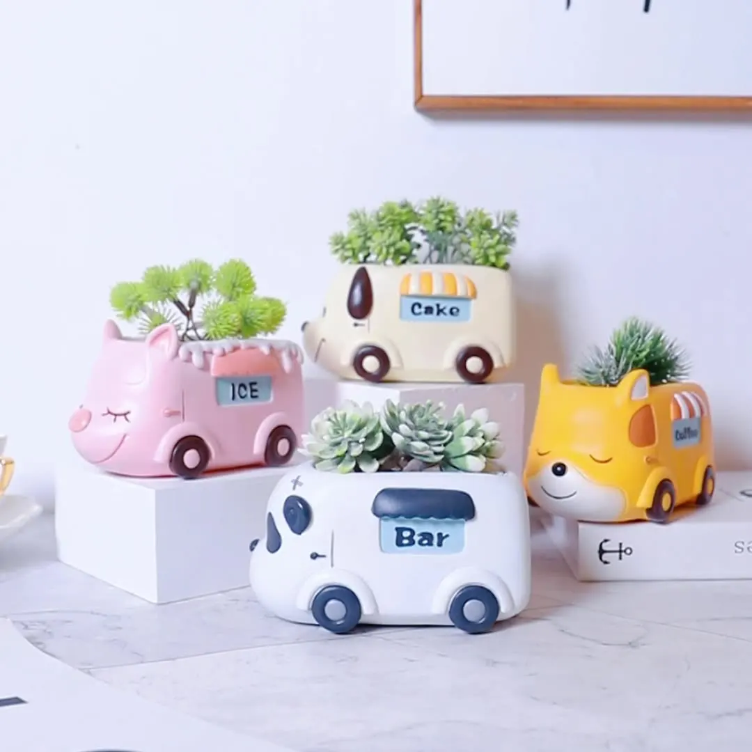 

Creative Cartoon Animal Succulent Pots Office Home Balcony Plant Decor Mini Landscape Flower Pot