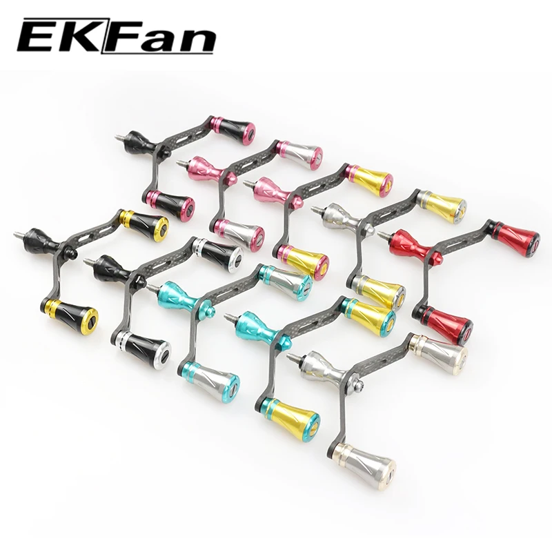 EKFan 105MM Kohlefaser+Aluminium Doppelknopf Spinnrolle Griff Passend für S-REEL Köderrolle Griff DIY-Teile – Detail 13
