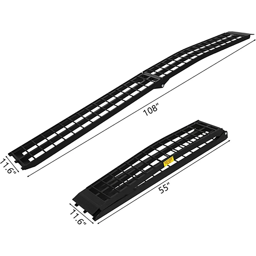 Портативные складные погрузочные пандусы 9 футов, грузоподъемность 1200 фунтов, газонокосилка ATV UTV Рампа Мотоцикл Грузовик 4 колеса Алюминиевые пандусы