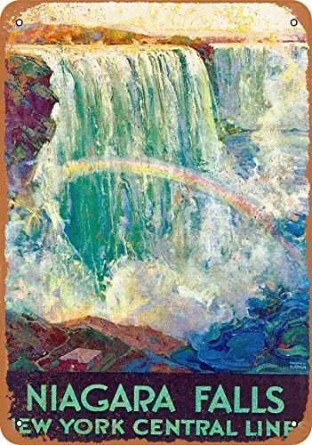 Metal Sign - New York Central Railroad to Niagara Falls - Vintage Look
