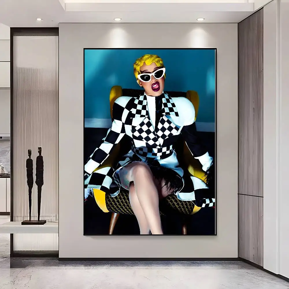 ملصق Singer C-Cardi B عالي الدقة، ملصقات ذاتية اللصق مقاومة للماء مثالية لتزيين غرفة المعيشة وغرفة النوم