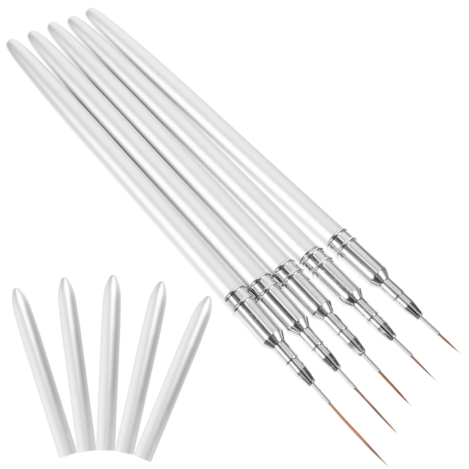 5Pcs Nail Art Liner Pens Metal Premium Quality DIY Manicure Thin Brush for Precise Nail Design Drawing Tools Manicure Liner