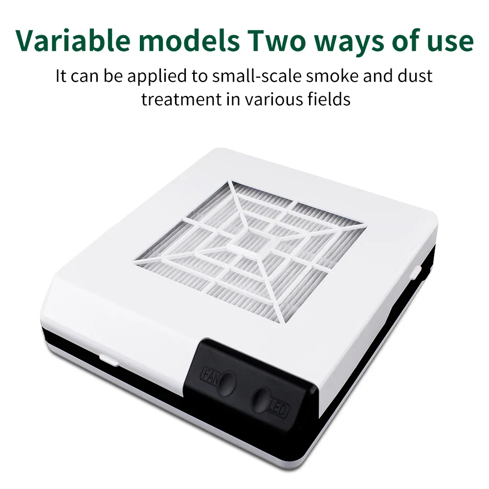 LUXIANZI Fume Extractor Smoking Instrument With LED Light 220V Activated Carbon Filter Sponge Solder Iron Smoke Absorber