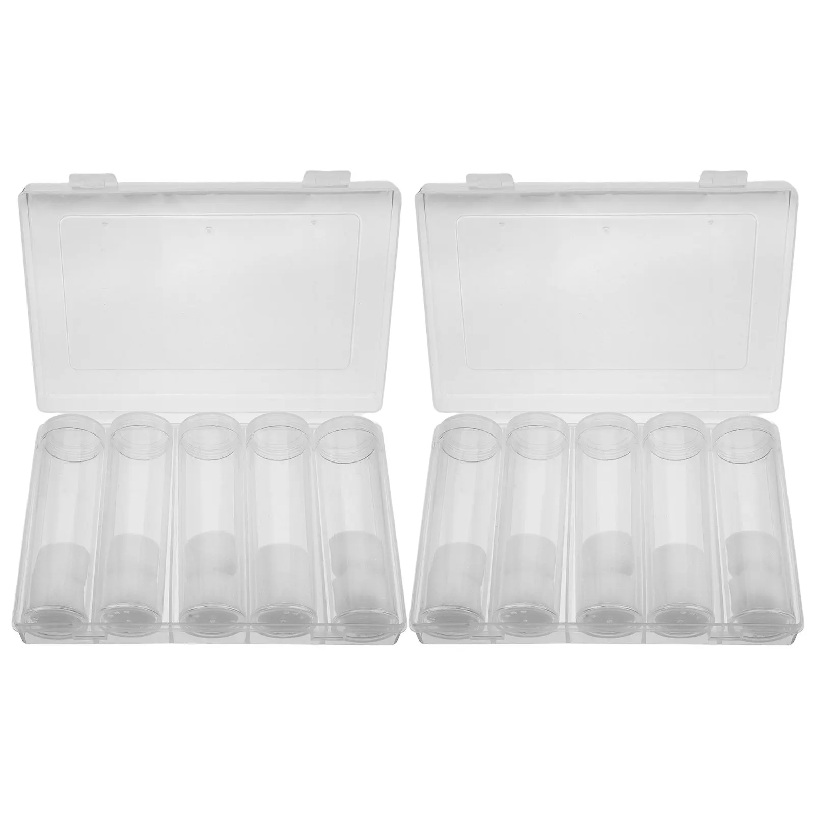 2Pcs Transparent Coin Storage Capsules 27Mm Plastic Coin Holders Protectors Organizer for Collection Display Storage Box