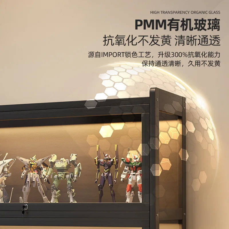 Customized Display Cabinet with Lock Acrylic Transparent Dustproof Display Stand Figurine Model Storage Cabinet