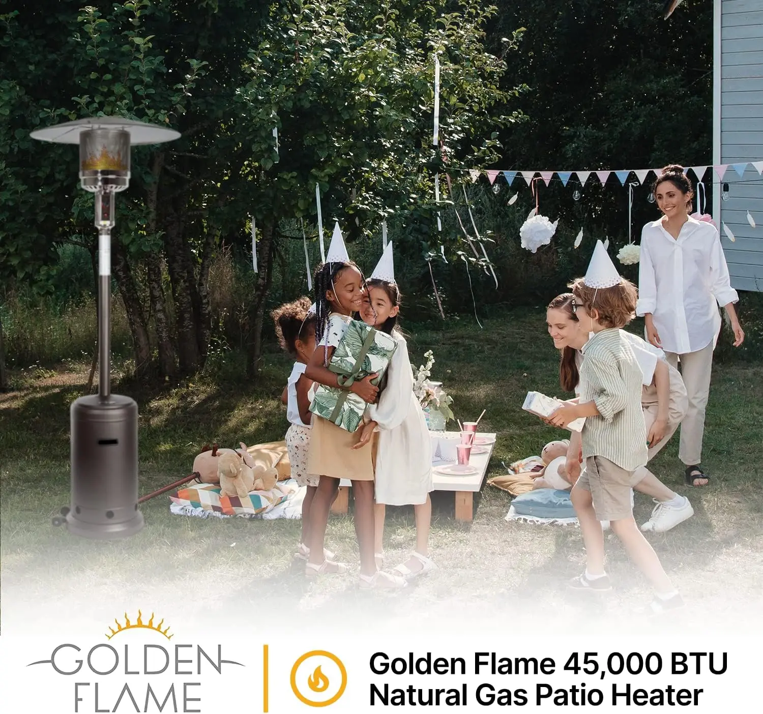 Gas Patio Heater 45,000   Anti-Tilt and Safety Shut-Off  Residential and   Includes Mobility W