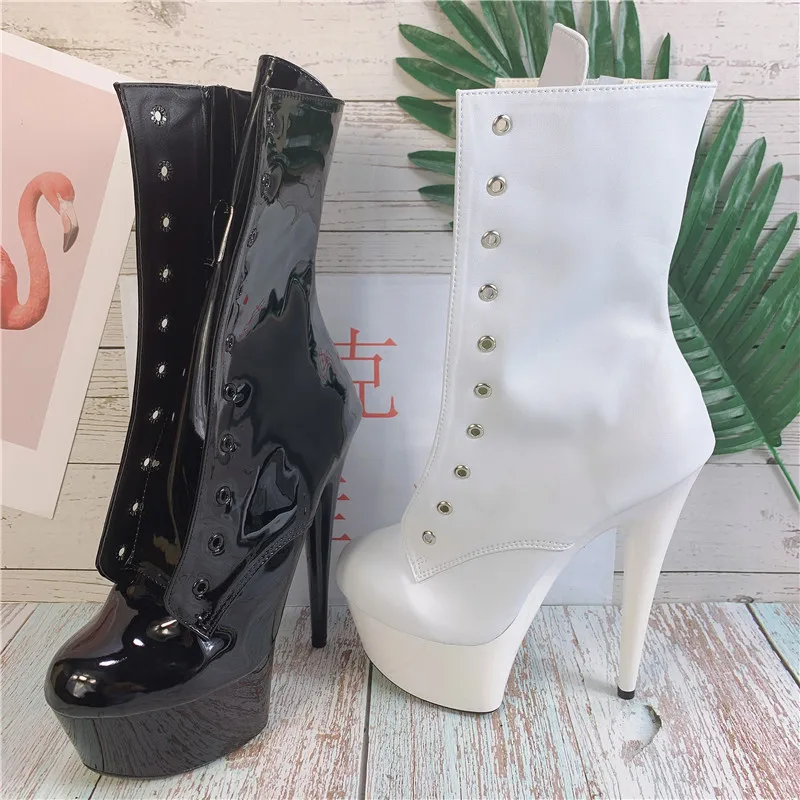 Show low 15cm high-heeled shoes/short boots lady shoes bar stage dance high heels ankle dance shoes