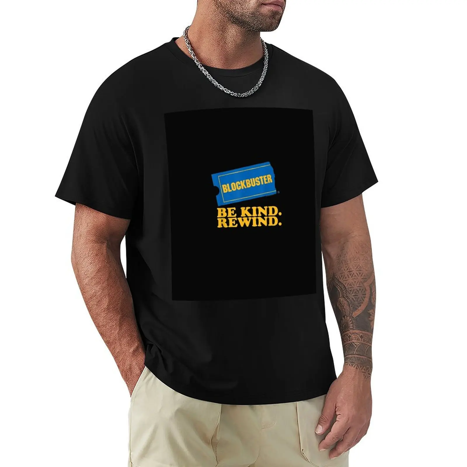 Футболка Blockbuster Be Kind Rewind, базовая, дышащая, однотонная.