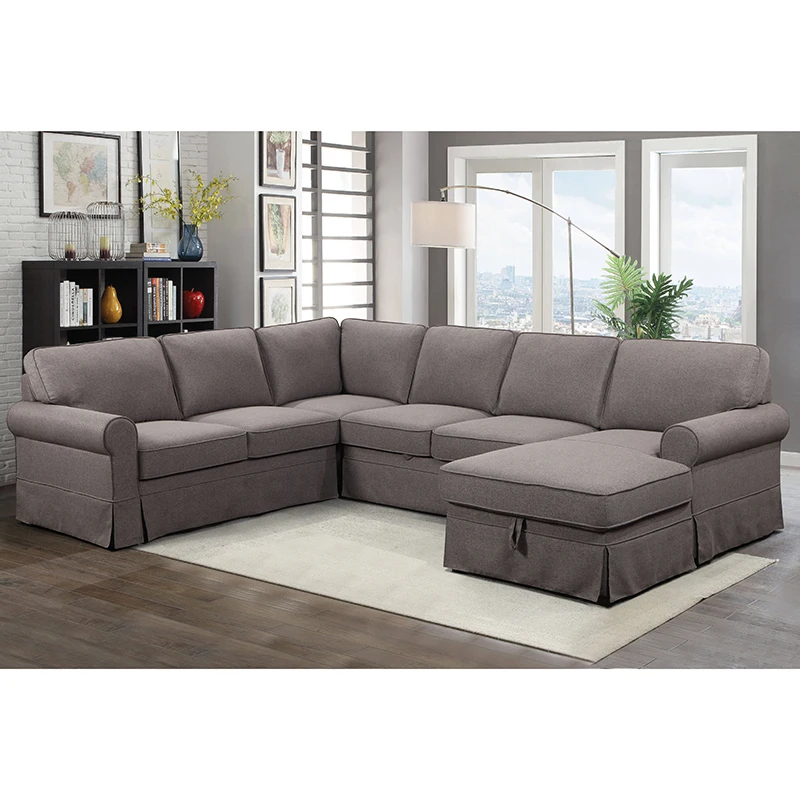 

High-grade U Shaped Sofa Furniture Large Cushion Versatile for Home Decoration High Quality Materials with Ottoman and Storage