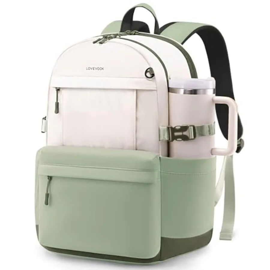 

Laptop Backpack for Women with Giant Tumbler Holder, Laptop Computer Bag Travel Backpack Purse, Waterproof Work Busess Backpack