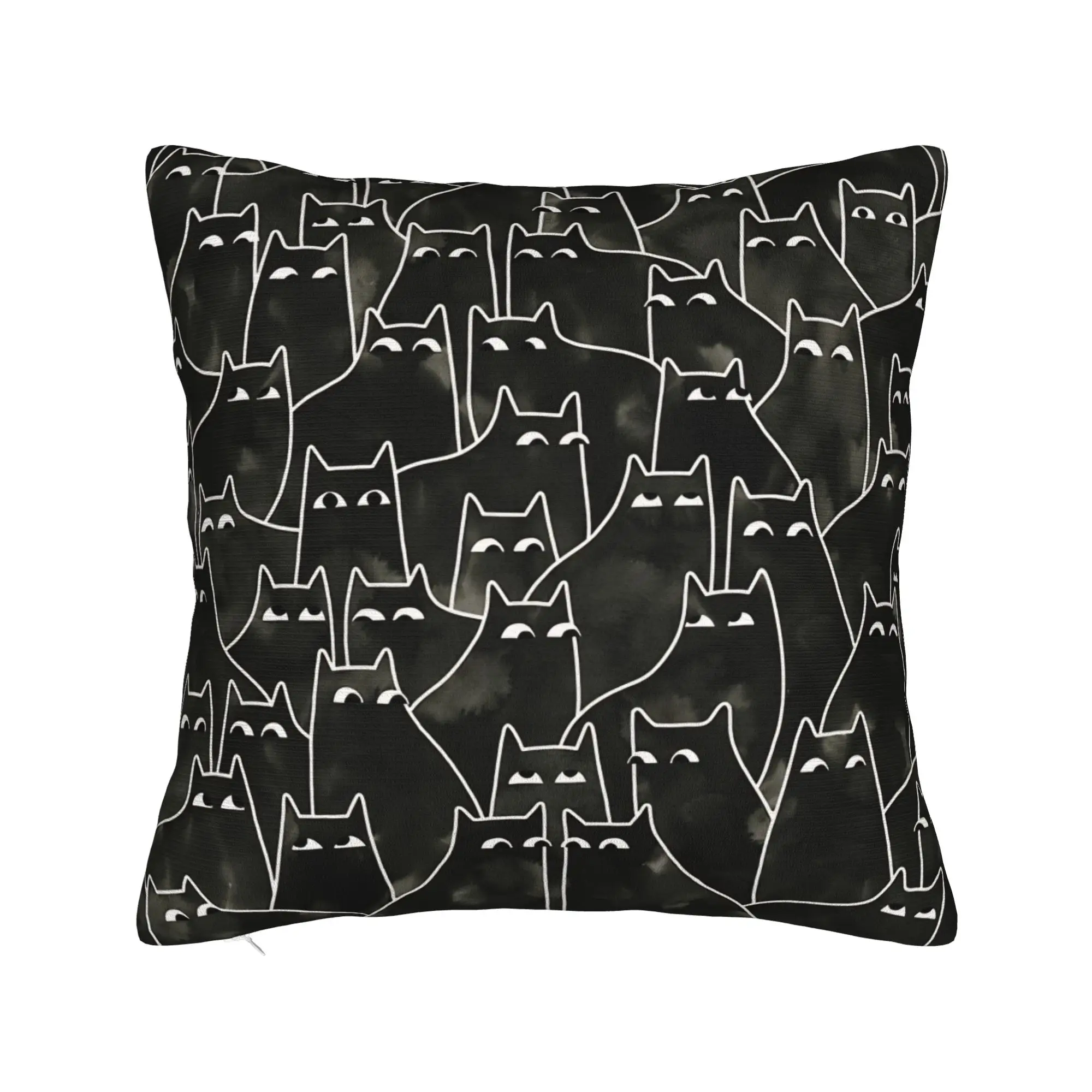Black Cat Pillow Case  Graphic Pillow Cover Morden Pillowcases For Sofa Couch Bed Living Room