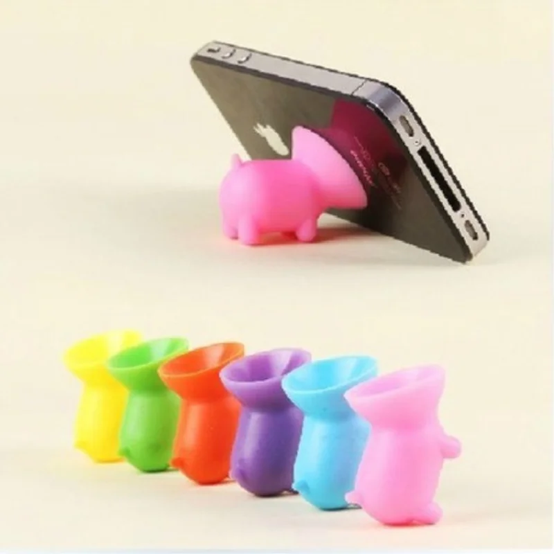 Creative Mobile Phones Holder Cute Cartoon Sucker Mini Pigger Universal Smartphone Stand Phone Accessories Gift Random Color