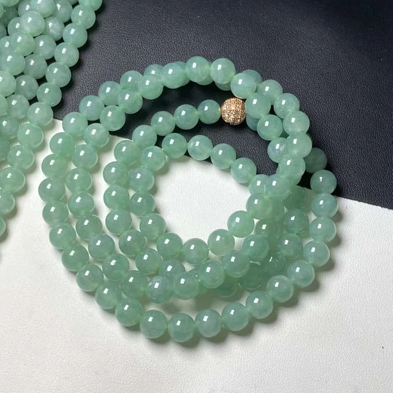 

Tiktok supply natural A-level bean green jade jewelry ornament necklace for women