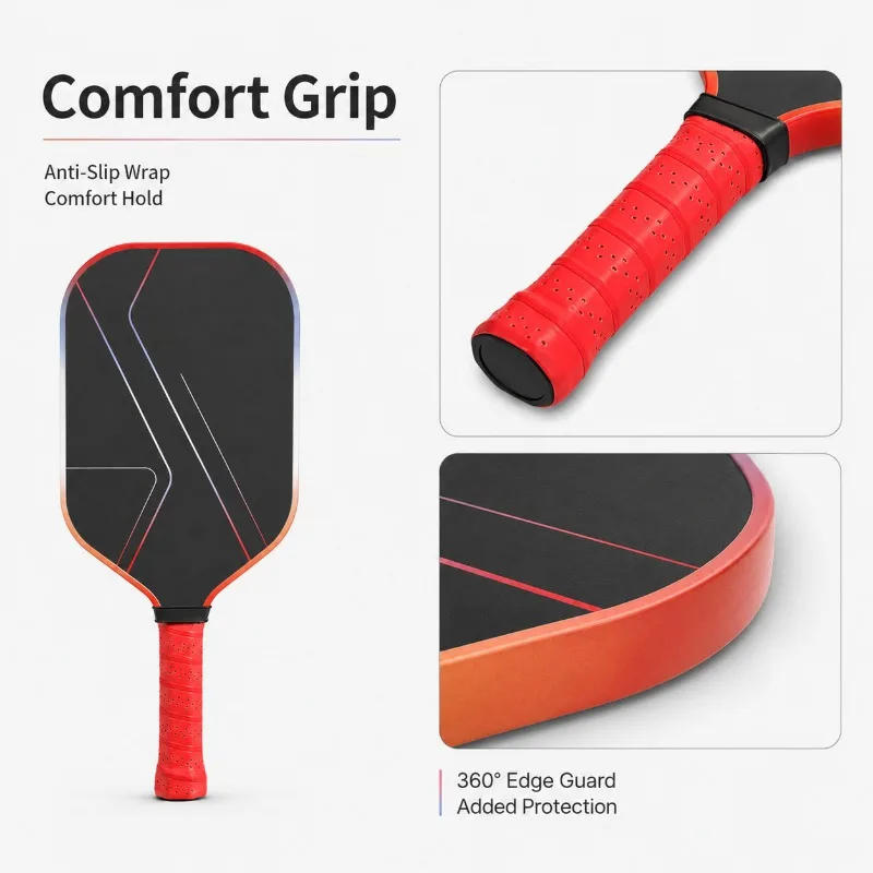 USAPA Approved Pickleball Paddle Set 2 Paddles 4 Balls Carry Bag T700 Carbon Fiber 16mm Frosted Surface image 5