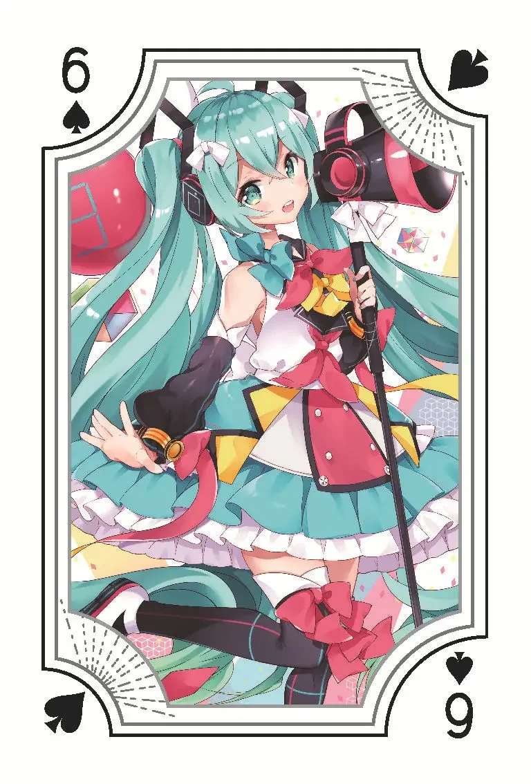 54 sheet different patterns Megurine Luka Hatsune Miku playing cards Anime Hatsune Miku family game cartoon card photos toys 6X9