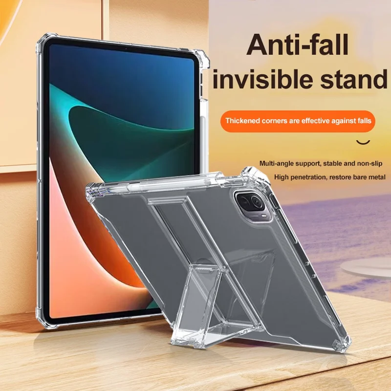 

For Redmi Pad SE 11 inch Pad 10.61 For Xiaomi Pad 6 6Pro 5 5Pro Ultra-thin Cover With Invisible Stand Airbags Shockproof Case