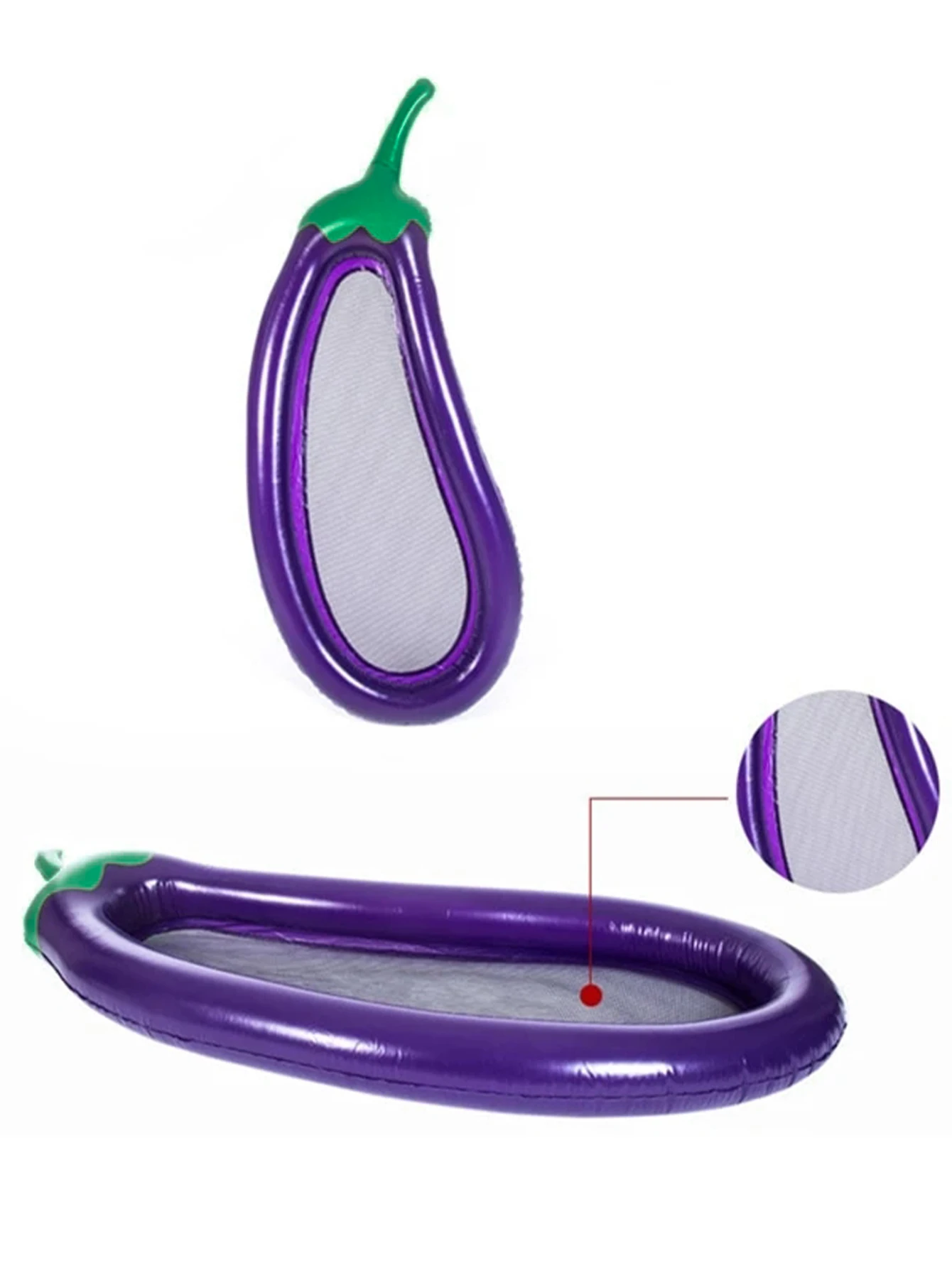 1Pcs 180cm Giant Inflatable Pool Float Eggplant Shape Mattress Swimming Circle For Adult