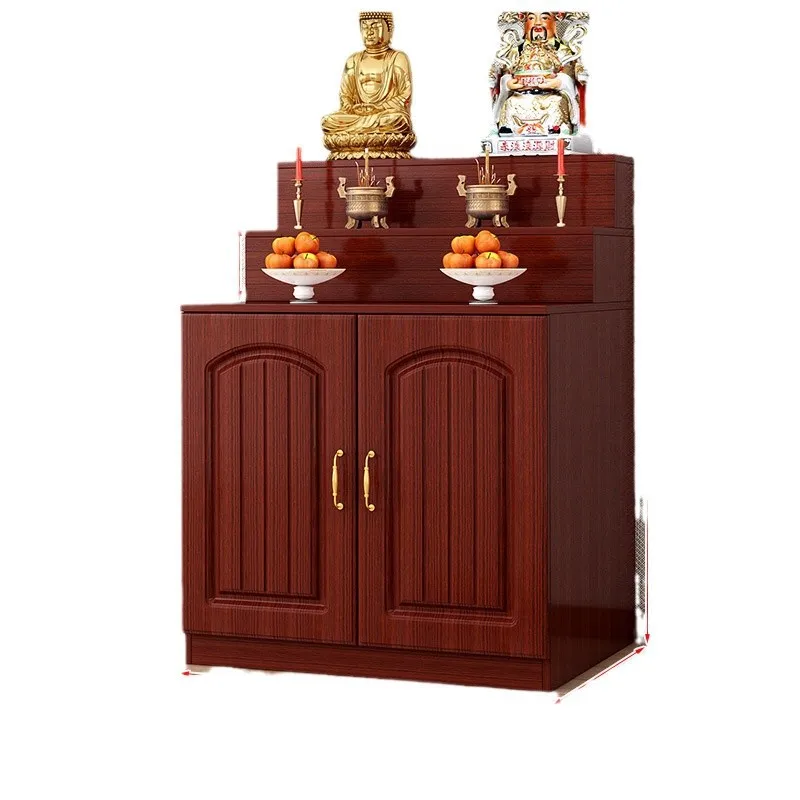 

Table Buddhist Hall Household Buddha Table with Cabinet Buddhist Niche New Chinese Buddha Statue Cabinet Incense Table Incense