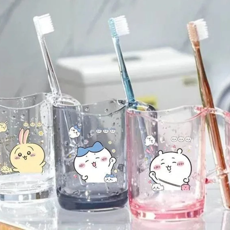 Anime Cartoon Kawaii Chiikawa Mouthwash Cup Children Stand Toothbrush Plastic Drain Upside Down Ventilation Design Creativity - view 2