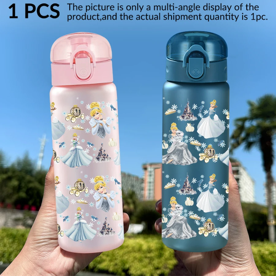 1 Stück Disney Aschenputtel/Schloss/Motiv 26 Unzen Kunststoff-Wasserflasche Sportbecher als Geburtstags-/Schulgeschenk