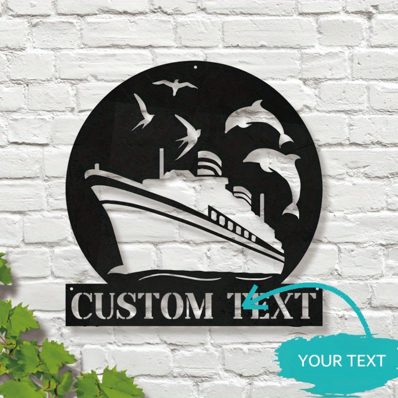 Letrero personalizado con nombre del capitán marinero: decoración de pared de metal, sin necesidad de energía, perfecto para el hogar y los regalos.