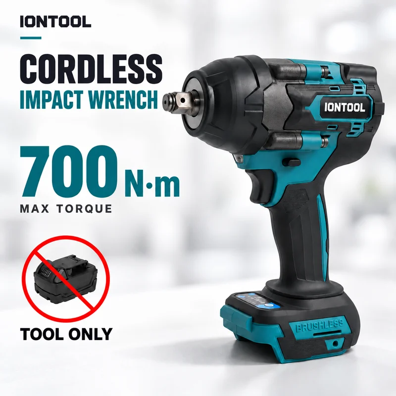 IONTOOL 700N·m 1/2 Inch Impact Wrench Only Cordless Power Tool for Machinery Bolt Disassembly and Workshop Maintenance