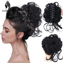 Pince à griffes chignon désordonné pour femme, morceau de cheveux ébouriffé, extension de chignon, bande de cheveux élastique, queue de cheval, chouchou bouclé