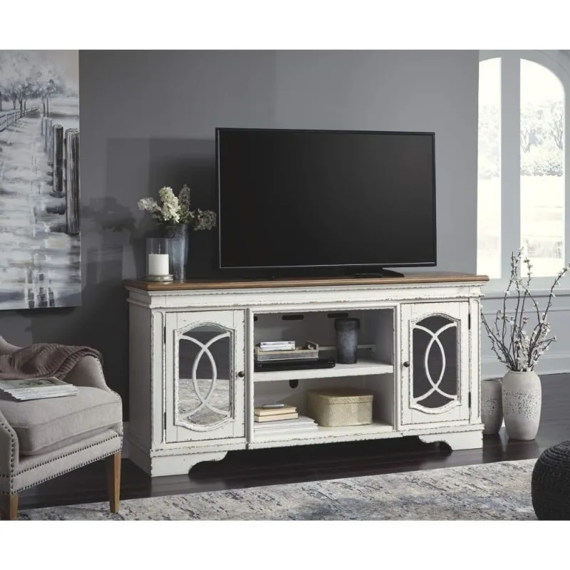 Realyn Farmhouse TV Stand with Fireplace Option Fits TVs up to 72