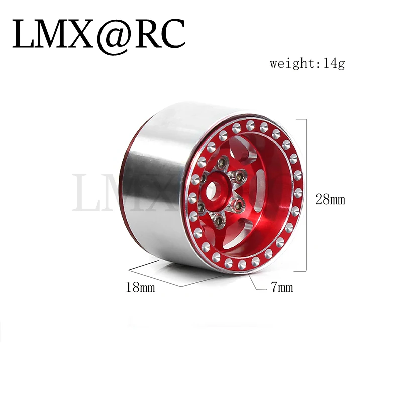 4ชิ้น1.0 "ล้อโลหะ beadlock ดุมล้อสำหรับ1/18 1/24รถตีนตะขาบรถ TRX4M SCX24 AX24อัพเกรดชิ้นส่วนอุปกรณ์เสริม