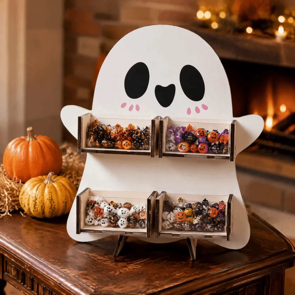 4/6 Grids Ghost Candy Display Rack Detachable Arched Shape Snack Display Stand Multiple Layers Dessert Display Stand