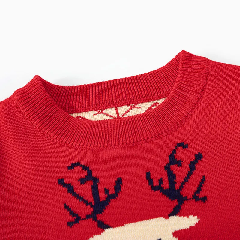 Factory direct sales 2024 European and American autumn and winter cartoon children's Christmas sweater boys and girls baby bott