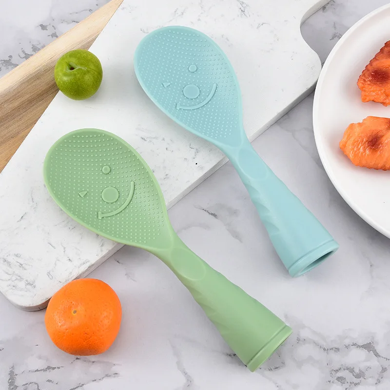 Smiley Face PP Rice Spoon Non-stick Heat Resistant Kitchen Rice Serving Spoon Household Cooking Utensil