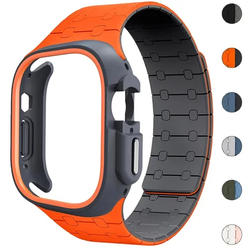 Imagen 1 del producto Funda de TPU + correa de silicona para Apple Watch Band Ultra 3 49mm 46 45 44 41mm funda protectora pulsera para Iwatch 11 10 9 8 7 6 54 SE3