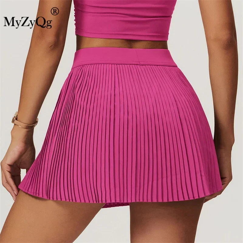 MyZyQg Women Cloud Feeling Breathable Sports Skirt Cover Buttocks Slim Outdoor Fitness Tennis Skirt Anti-slip Yoga Skirt