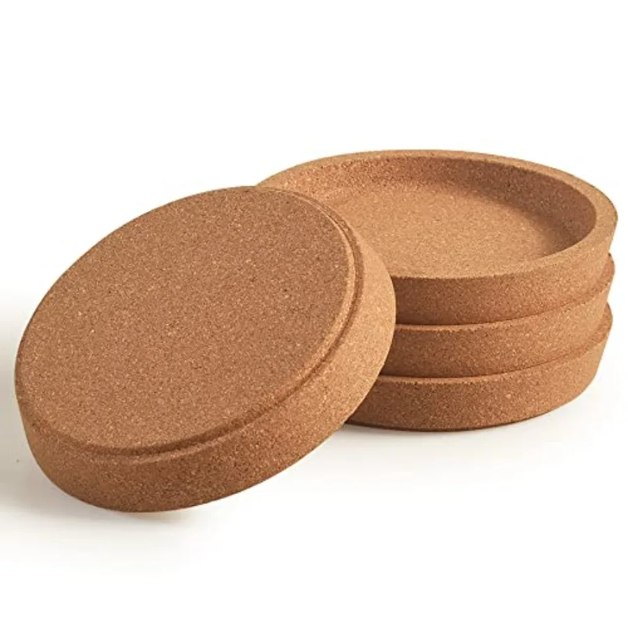 

Cork Coasters Etra Thick with Rising Rim Reusable Absorbent Cup Coaster Stackable Pack of 4