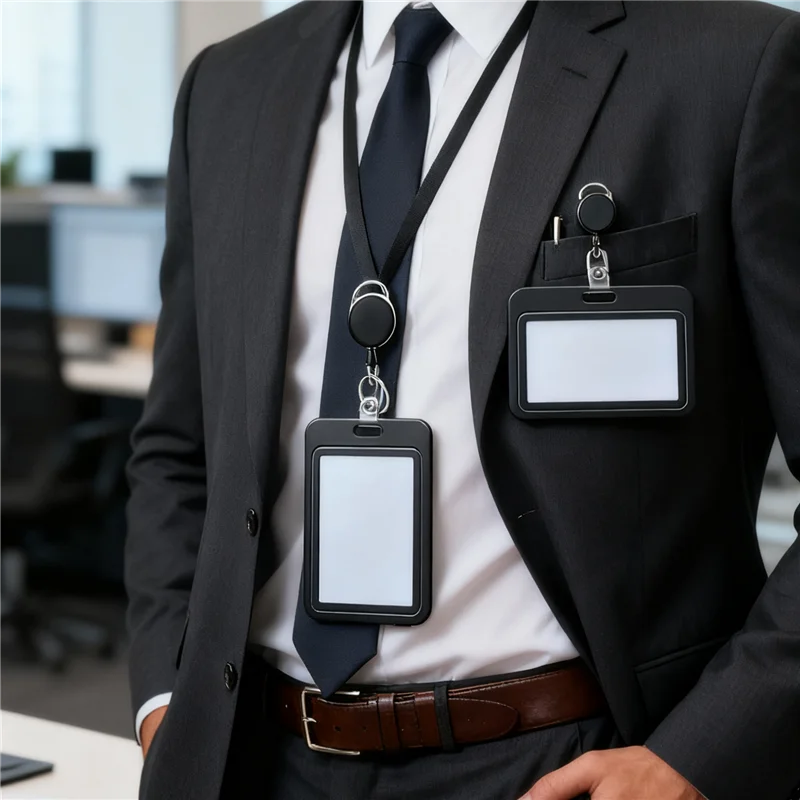 

1 комплект, брелок для удостоверения личности, держатель для карточек, одноцветный защитный чехол для кредитной карты автобуса, выдвижной держатель для бейджа, катушка, чехол